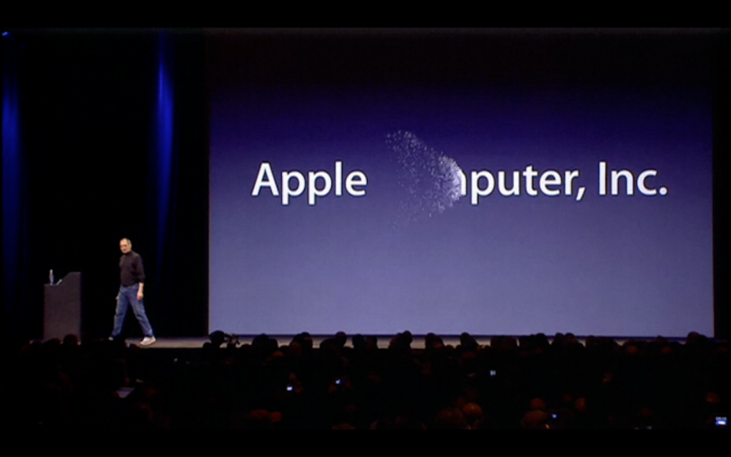 2007년 1월, 맥월드 키노트 연설 중인 스티브 잡스